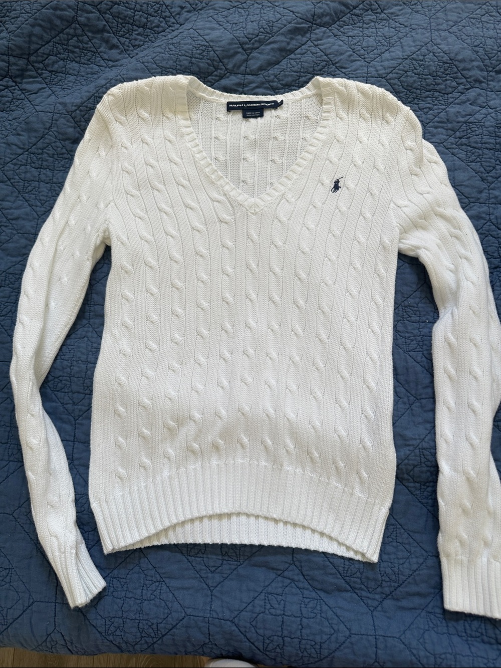 Ralph Lauren Cable-Knit V-Neck Sweater